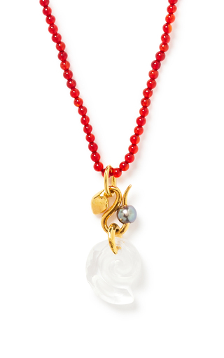 Exclusive Leila 18K Gold-Plated Carnelian Necklace