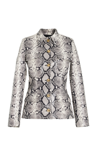 The Gage Tailored Snake-Effect Leather Jacket