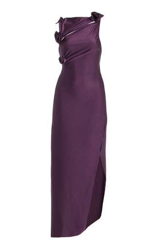 Exclusive Rosette-Embellished Jersey Gown