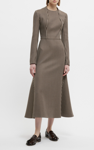 Seneca Striped Wool-Blend Midi Dress