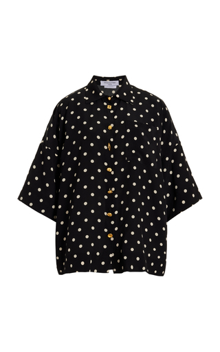 Exclusive Zaoua Polka-Dot Deadstock-Silk Shirt