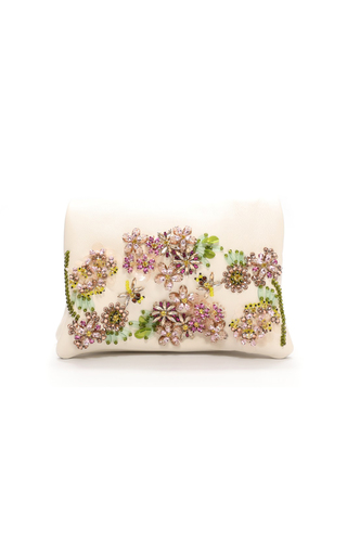 Airbag Embroidered Leather Clutch