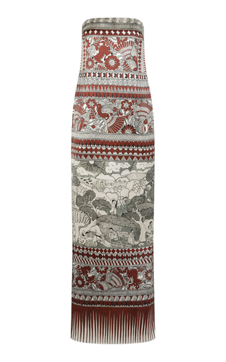 Rodrigo Printed Silk Strapless Maxi Dress