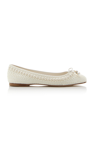 Elme Embellished Satin Ballet Flats