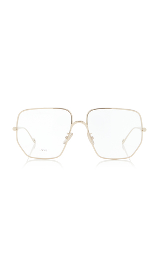 Curved Square-Frame Gold-Tone Glasses