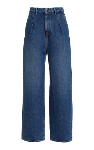 Attu Pleated Wide-Leg Jeans