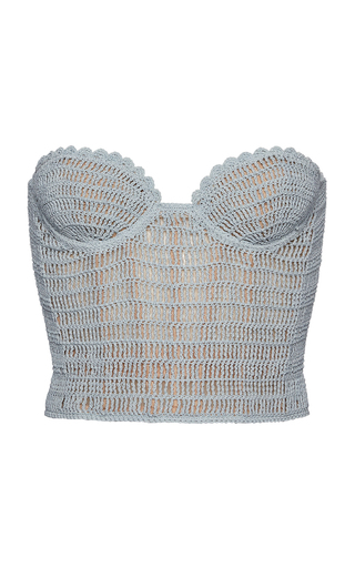 Crochet Cotton-Blend Corset Top