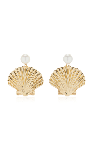 Venus 14K Yellow Gold Pearl Earrings