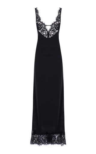 Raine Lace-Trimmed Satin Maxi Dress