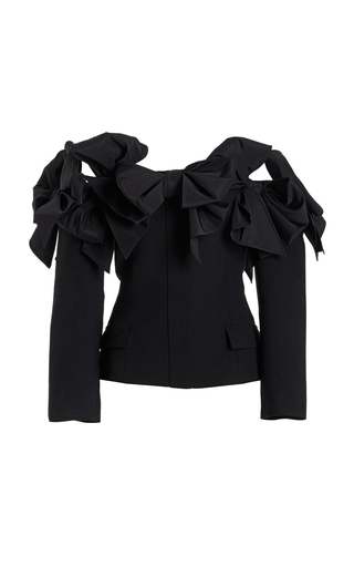 Off-The-Shoulder Ruffled Blazer