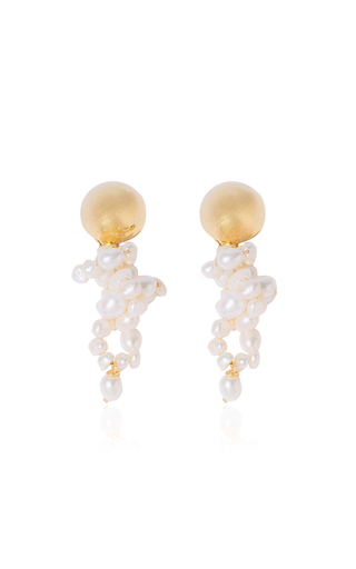 Pearly Gold Grape Earrings