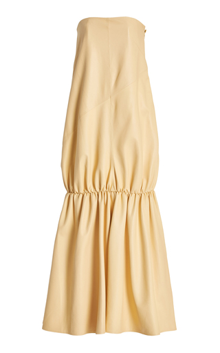 Margot Strapless Leather Maxi Dress