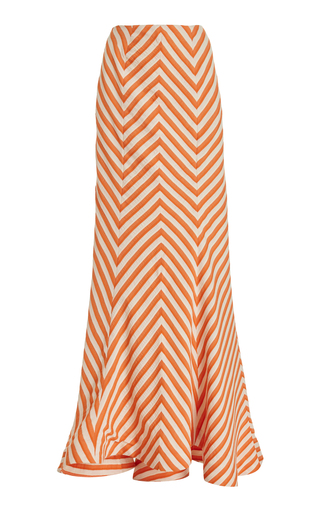 Lily Striped Crepe Maxi Skirt