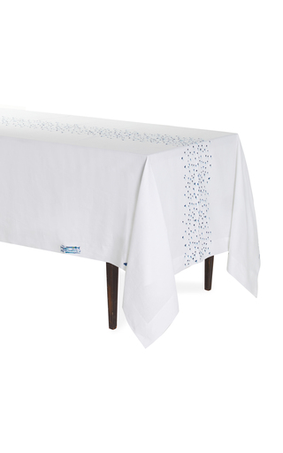 Hand Embroidered Rectangle Tablecloth With 12 Napkins