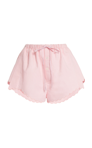 Embroidered Cotton-Linen Shorts